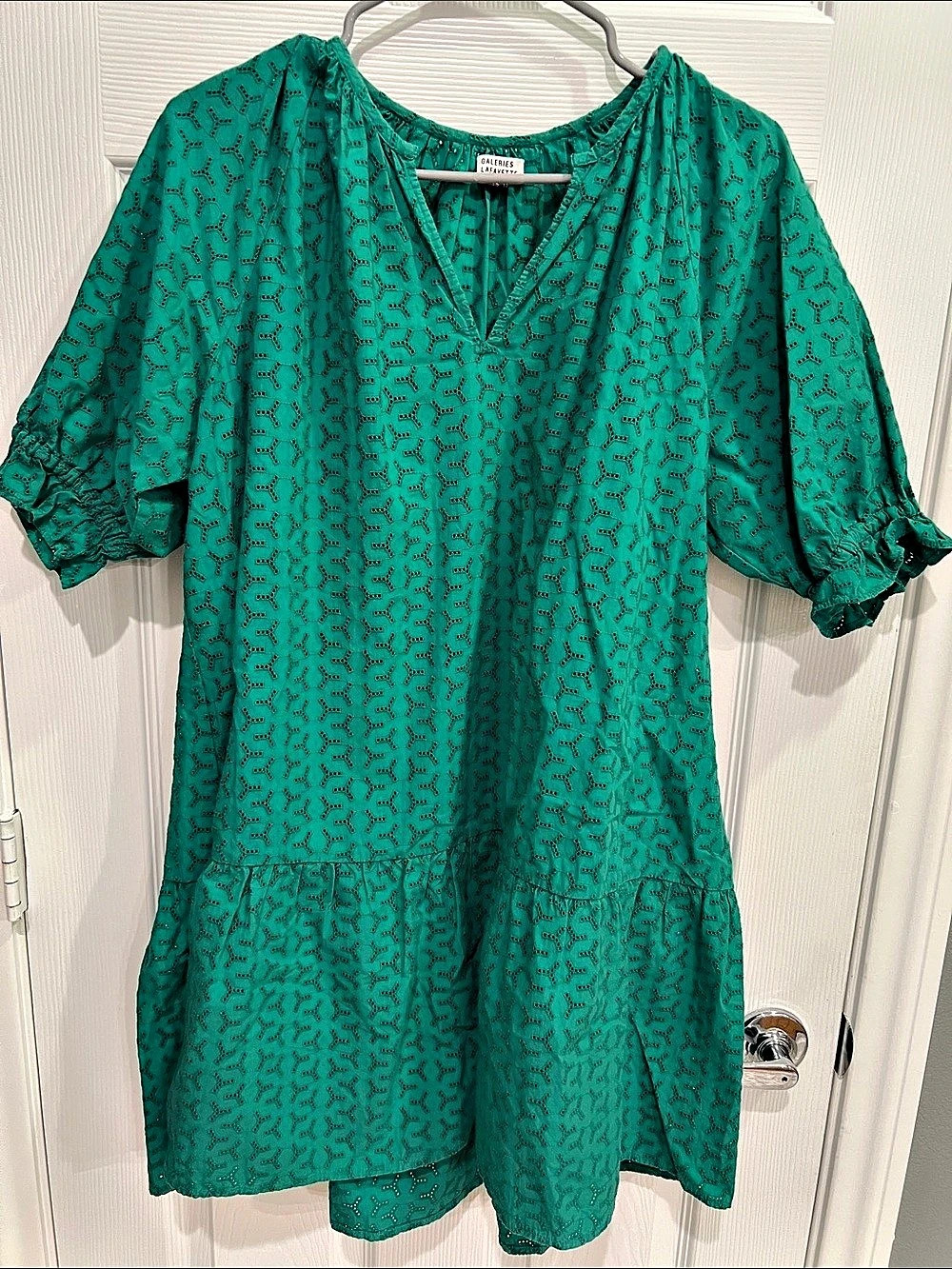 Galeries Lafayette Green Mini Dress Size 36 Like New
